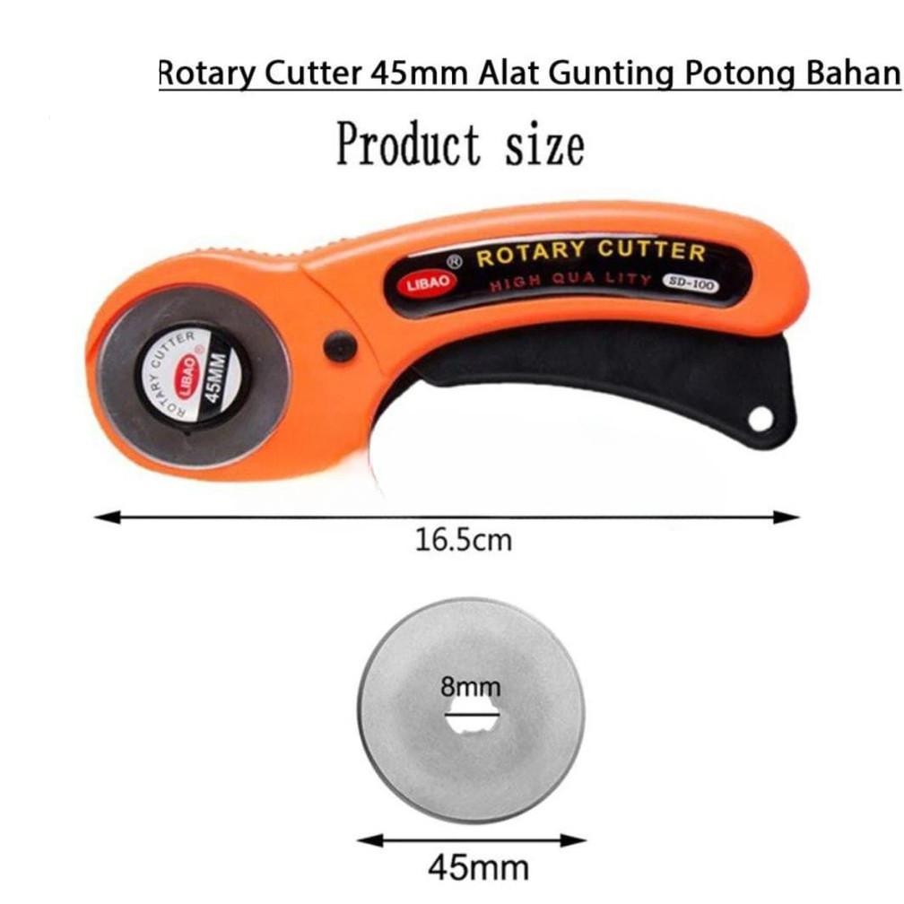 

JH8 Rotary Cutter 45mm / Alat Gunting Potong Bahan Kain / Refill Cutter kater