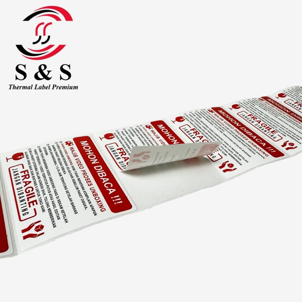 

JH8 [500 PCS] Sticker Label Wajib Video Unboxing 7 x 5 cm FRAGILE Jangan DIbanting