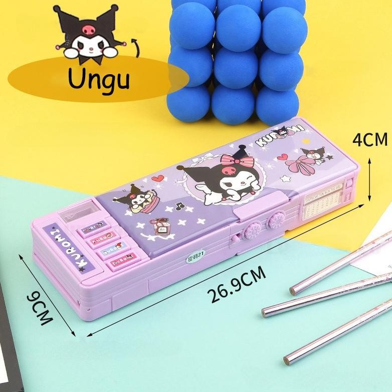 

JH8 [Penjual Lokal] 9-in-1 kotak pensil Kunci Kode kuromi / Bahan Tahan Air sanrio Tempat Pensil Password / Multifungsi Lapis Ganda Berkapasitas Besar Lucu