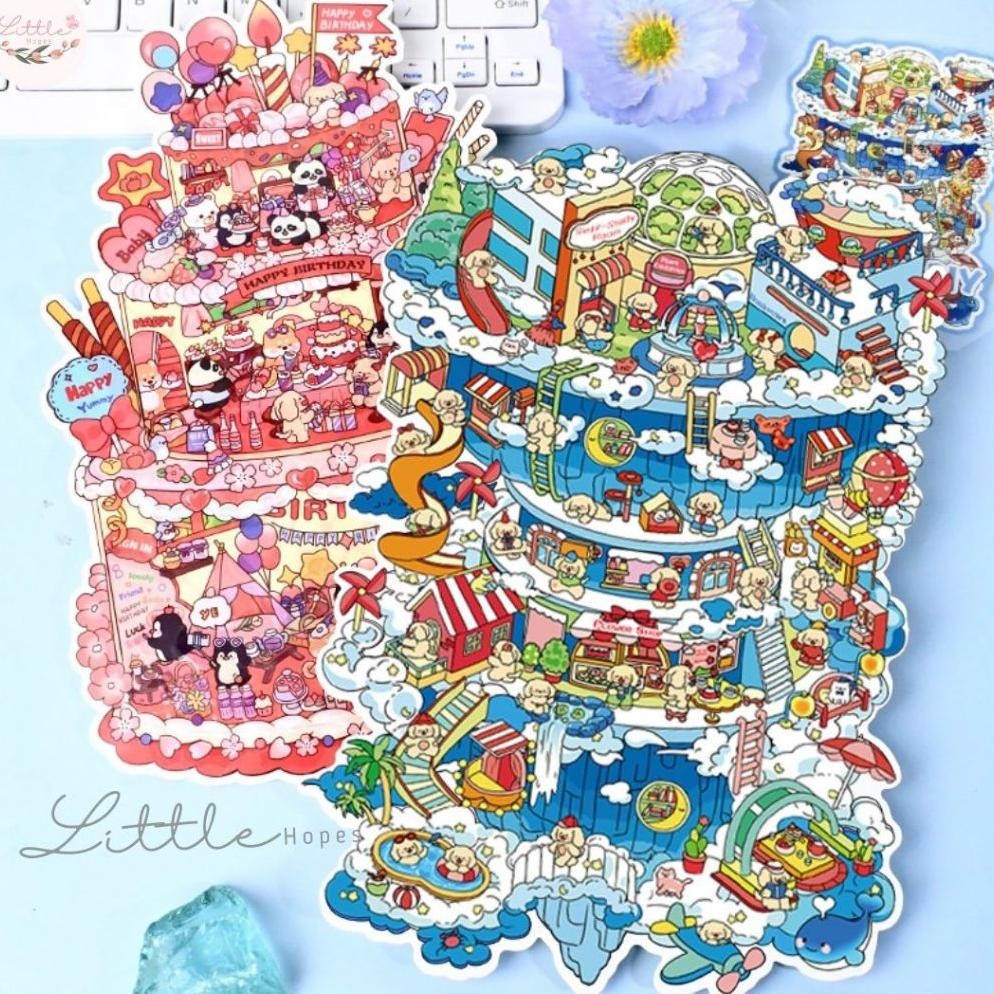 

JH8 BIG SIZE STICKER 3D Premium Satisfying Decoration Landscaping Creative Mainan Anak Lucu Korea Viral