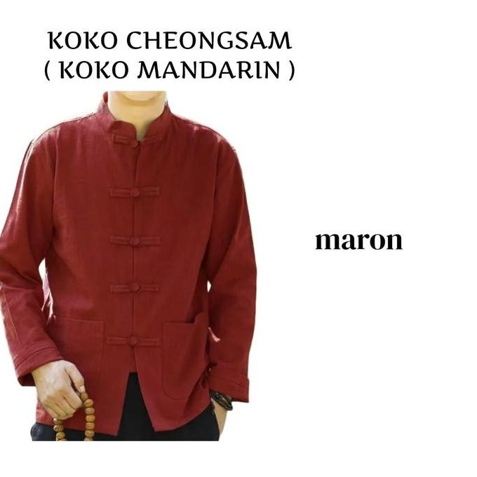 Koko Cheongsam Mandarin Baju Koko Pria Lengan Panjang Limited Edition
