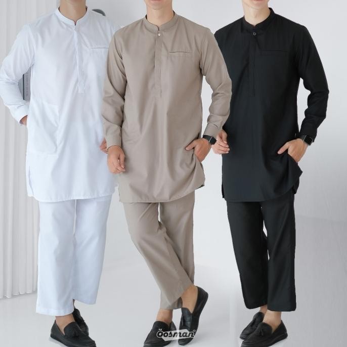 Oosman - Kurta Koko Setelan Pria Dewasa Pakistan Premium Lengan Panjang
