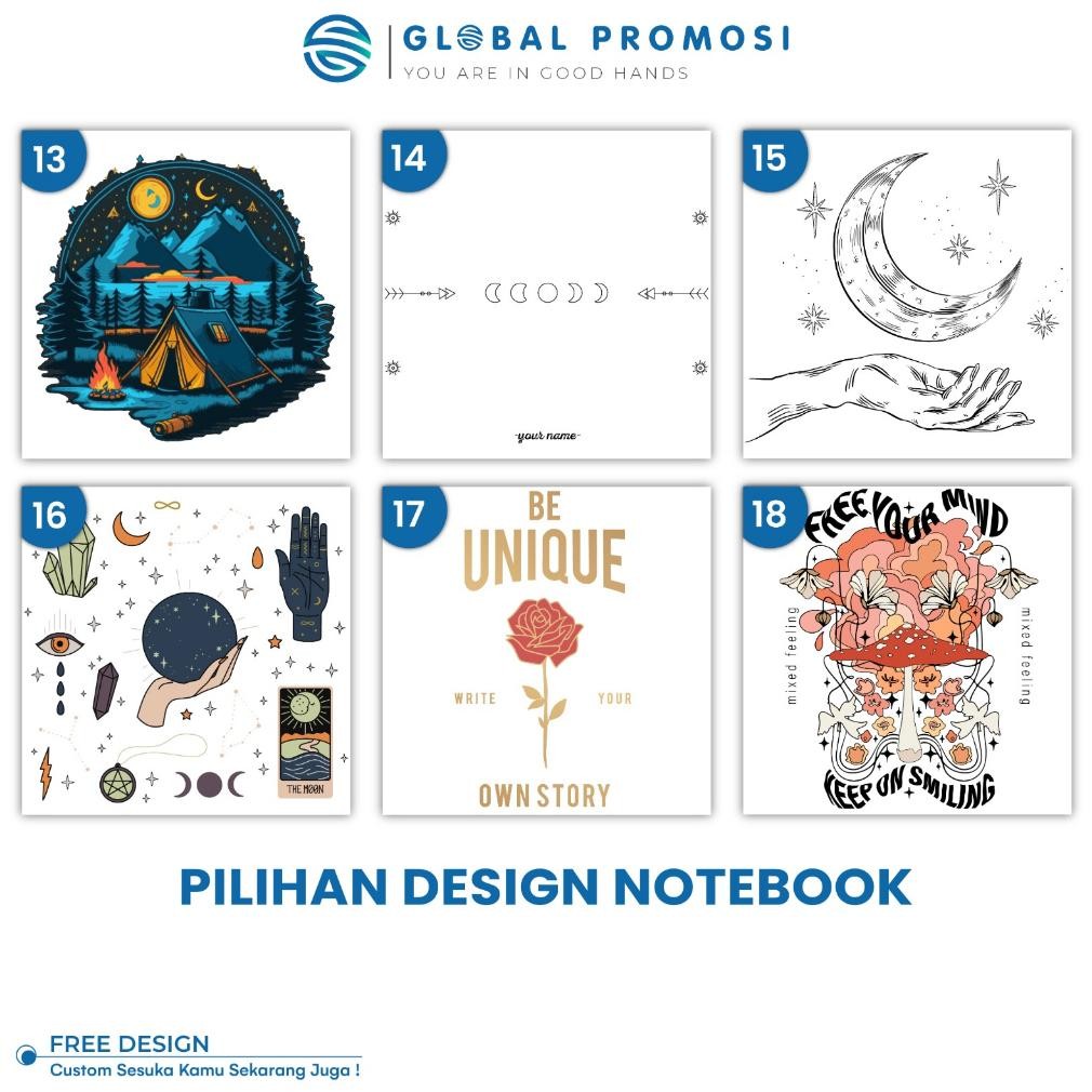 

JH8 Notebook Custom QS01 A5 Cetak Uv Print Full Color Agenda Souvenir Promosi