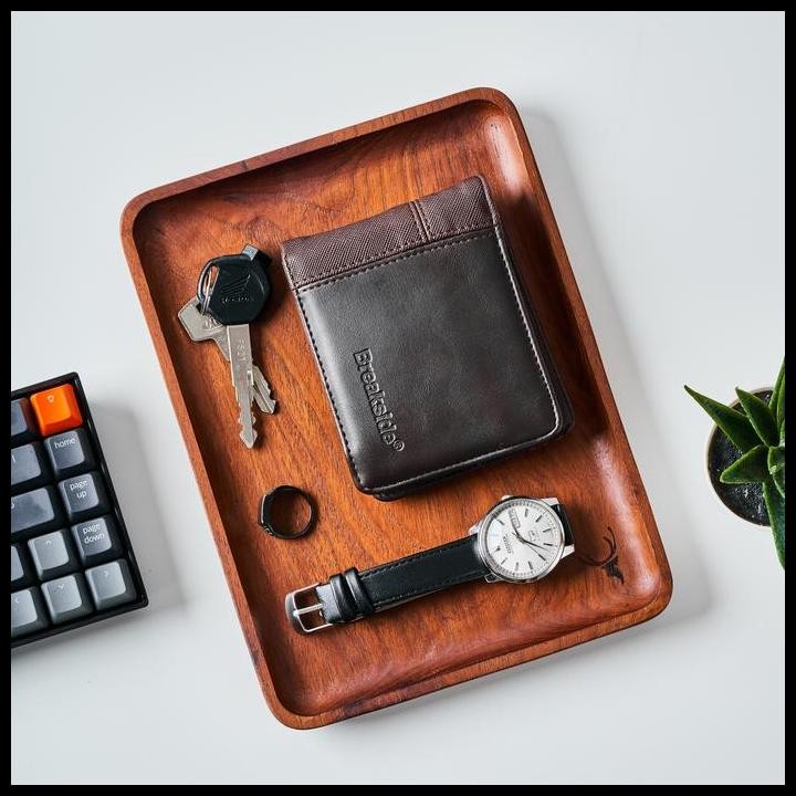 

Terlaris Skandif Walnut Valet Tray Premium Teak Wood Desk Organizer Kayu Jati Good Quality