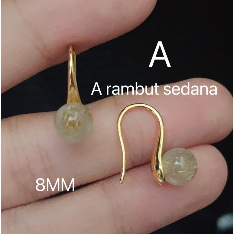 Kuke Promo Anting Batu Rambut Sedana Dan Giok Lapis Emas Awet Dar-10