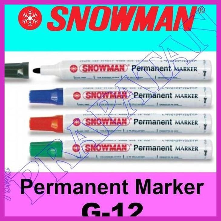 

( SEKOLAH / LUKIS ) DISCOUNT SNOWMAN PERMANENT MARKER G-12 / SPIDOL PERMANEN SNOWMAN (SENI / MENGGAMBAR / ART / KERAJINAN ) SIAP KIRIM
