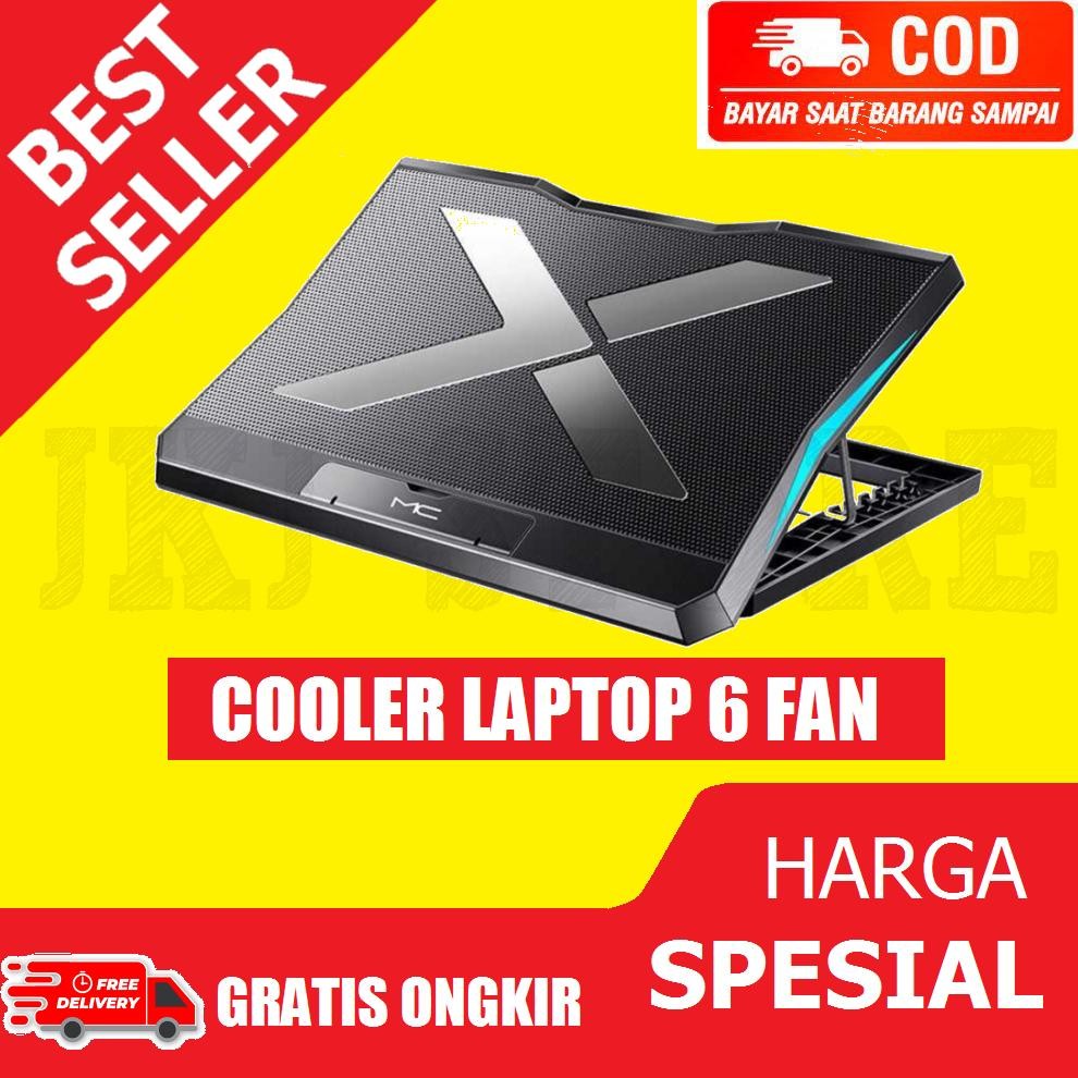 [Kecil Cooling Pad Laptop 6 Fan Kipas Angin Cooler Notebook Ergostand 12 14 15 17Inch An-140