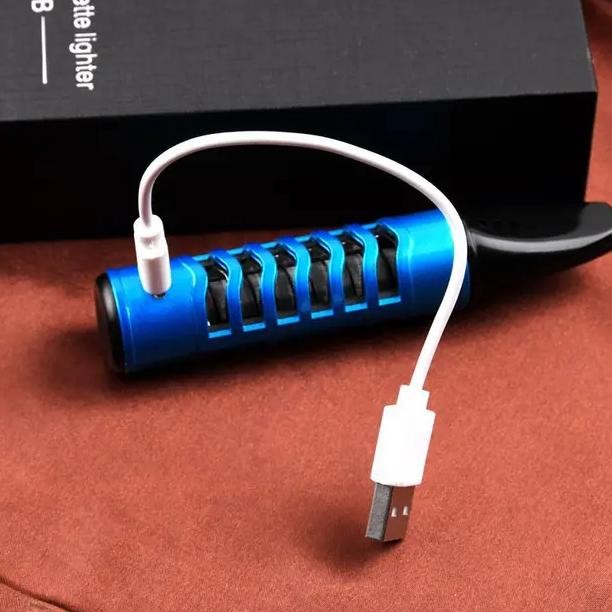 HJK Pipa Asbak Portable Holder Filter Korek Pemantik Rokok USB Recharge Ramah Lingkungan