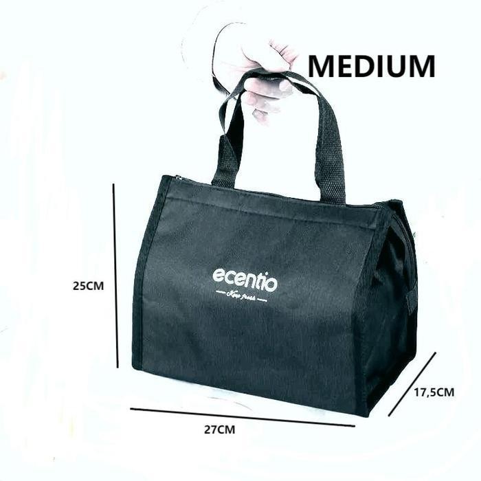 Efs Tas Bekal Makanan Semi Kanvas D300 Berlapis Aluminium Foil Navy Cat Tas Bekal Mini Voova Lunch E