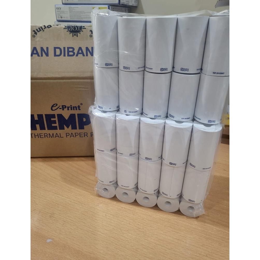 

JH8 Kertas Roll dengan logo BRI 57x33 MM coreless untuk EDC Brilink isi 10 roll