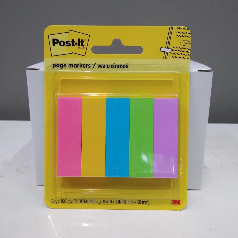 

JH8 3M Post It 670-5ASST Page Marker 15mm x 50mm BL TH/EN