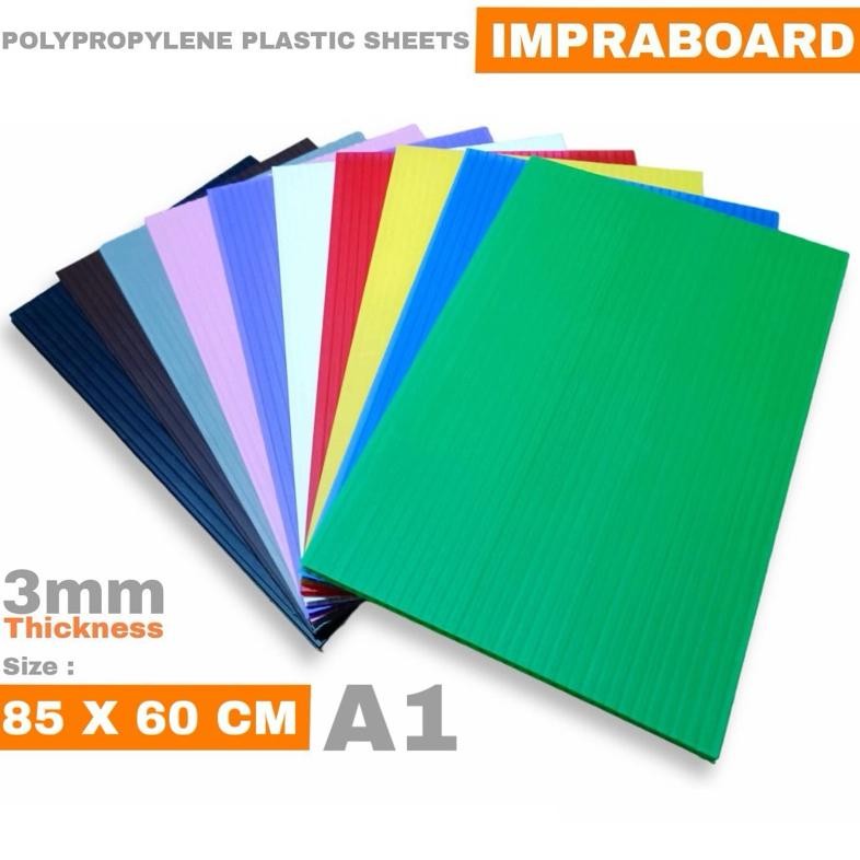 

JH8 Impraboard 3mm Ukuran A1 85x60 cm / 85 x 60 cm / 60x85 cm Infraboard Imfraboard PP Board Karton Plastik Art Board