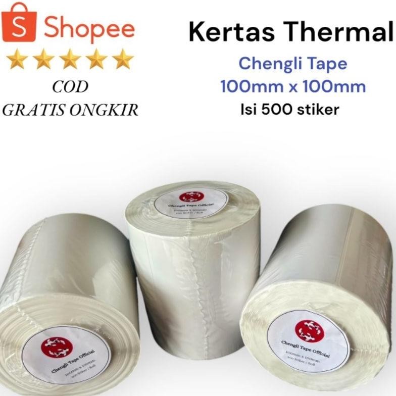 

JH8 Label Thermal 100 x 100 isi 500 pcs | Kertas Thermal 100 x 100 isi 500 | Label Resi