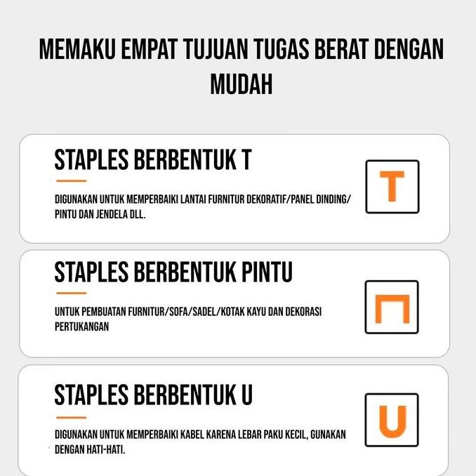 

CUTA Staples Gun 3 in 1 Chromium Staples Tembak Hekter Tembak Gun Tracker Staple Tembak Stapler