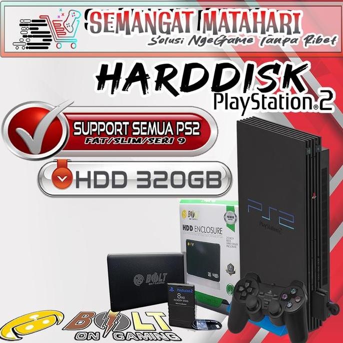 HDD PS2 320GB - HARDISK EKSTERNAL PS2 - Support Semua PS2 Full Game murah