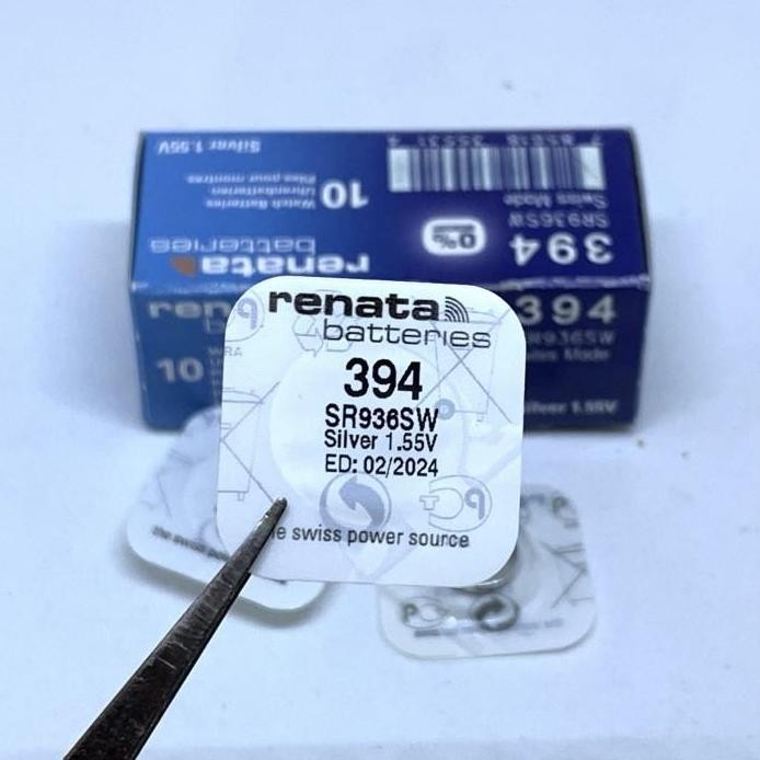 new  Renata 394 Baterai Jam Tangan 394 SR936SW Original Silver Oxide 1.55V Tegangan Tinggi Tanpa Mer