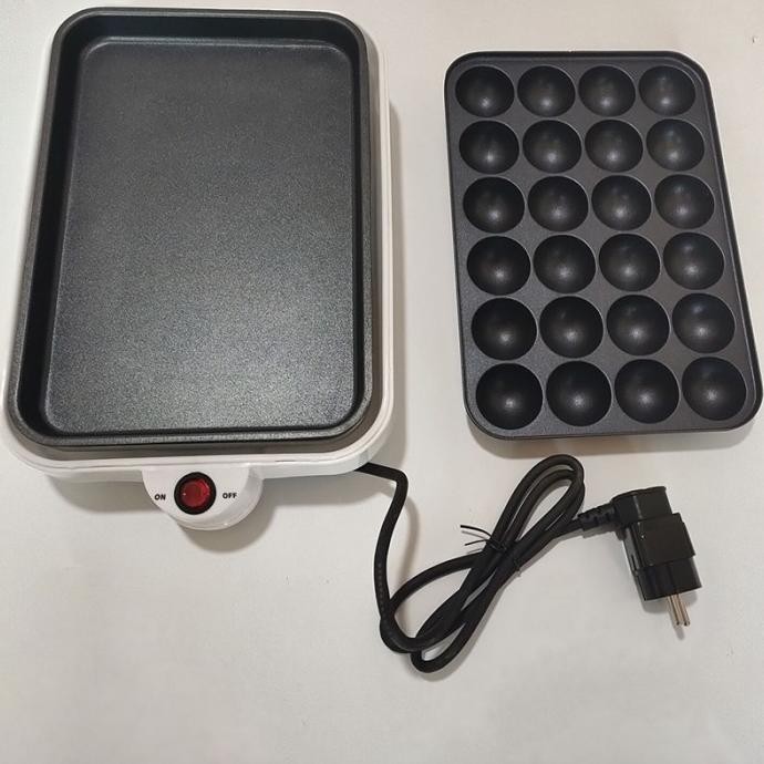 220V Chibi Maruko Mesin Pemanggang Rumah Tangga Listrik Pembuat Takoyaki Bola Gurita Panci Pangganga