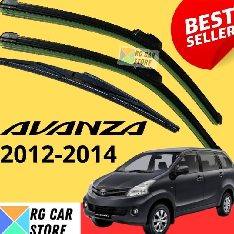 Wiper Kaca Mobil Avanza 2012-2014 Depan Belakang Frameless Full Karet
