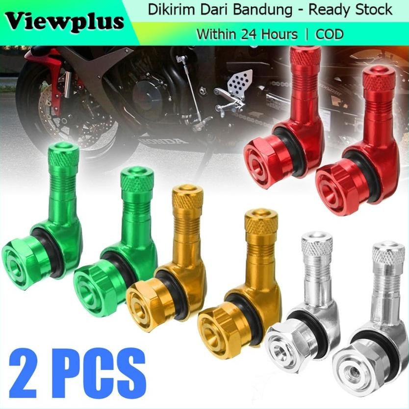 2Pcs Pentil Ban Tubeless Motor Bengkok CNC Alloy Pentil Tubles Miring