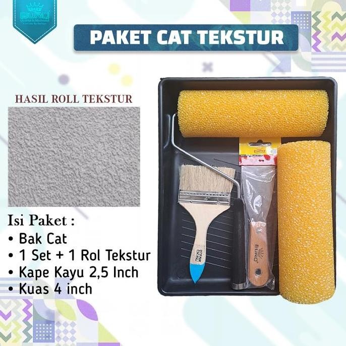 ROLL CAT TEKSTUR MOTIF KAMPROT 9 IN TEXTURE ROLLER - PAKET CAT KAMPROL
