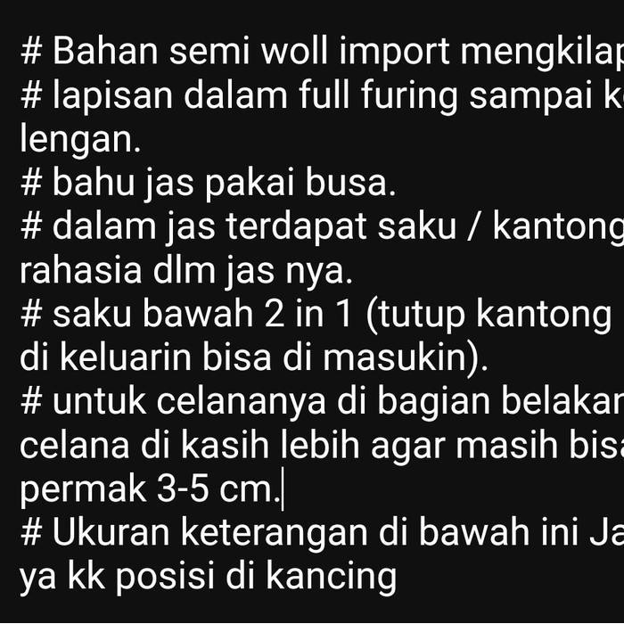 1 Stel Jas Semi Woll Jas Celana Nya Jas Pengantin Jas Manten Jas Wedding Jas Nikah Jas Priwed Jas Sl