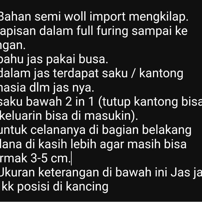 Denim1 Stel Jas Semi Woll Kilap Jas Wedding Jas Nikah Jas Pernikahan Jas Kawin Jas Akat Nikah Jas Pe