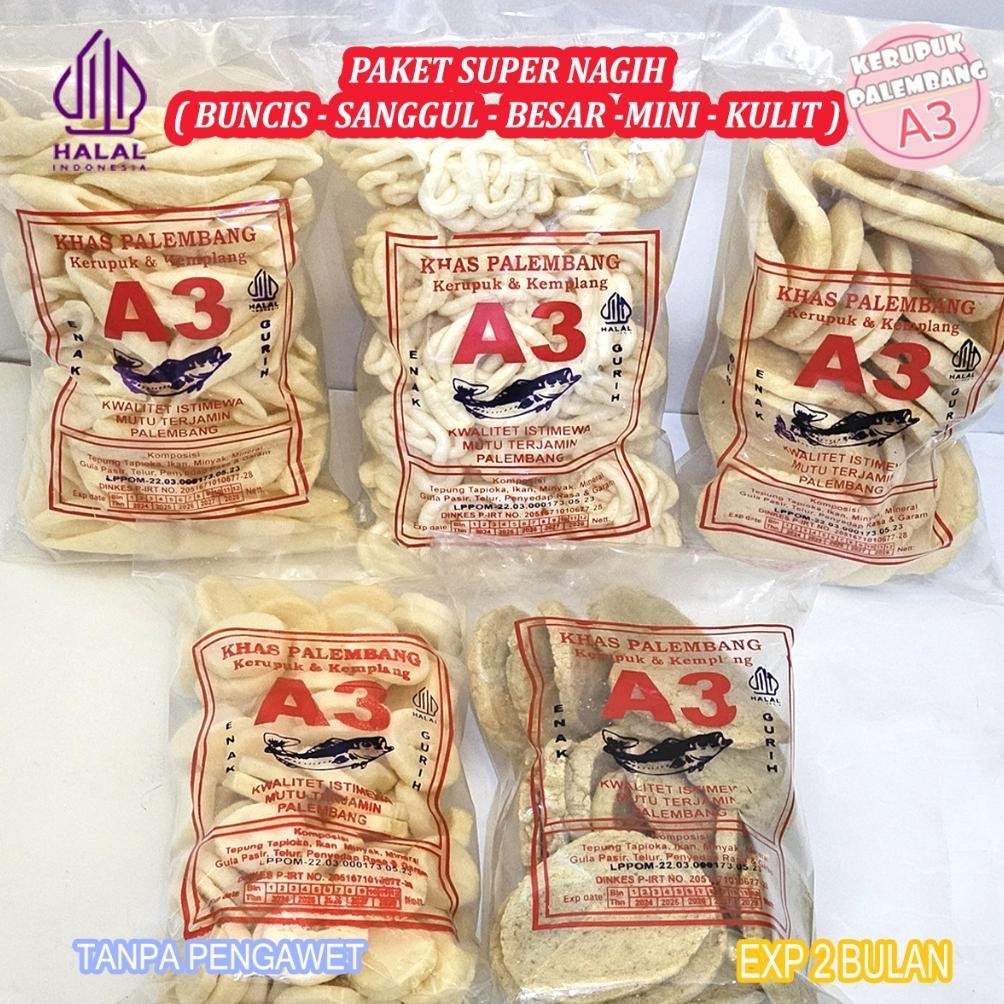 

gd-5 jy-6 Paket Super Nagih 5 Bungkus Kerupuk Khas Palembang Viral Viral