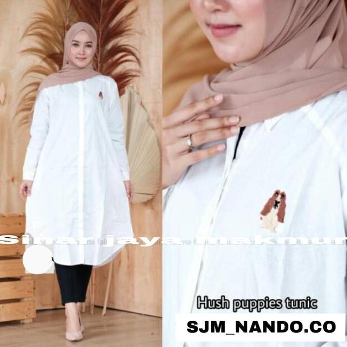 Sjm Tunik Hushpuppiess Logo Bordir Bahan Katun Oxford Premium 929
