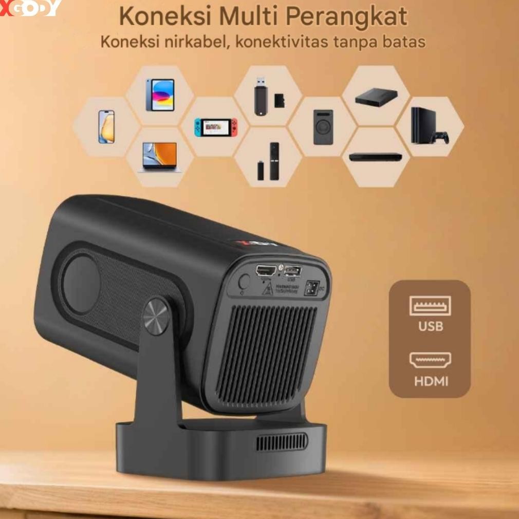 XGODY Gimbal5 PRO Smart Proyektor LCD - Android11 -FHD 1080P - MirrorLink - Auto Keystone - 300 ANSI