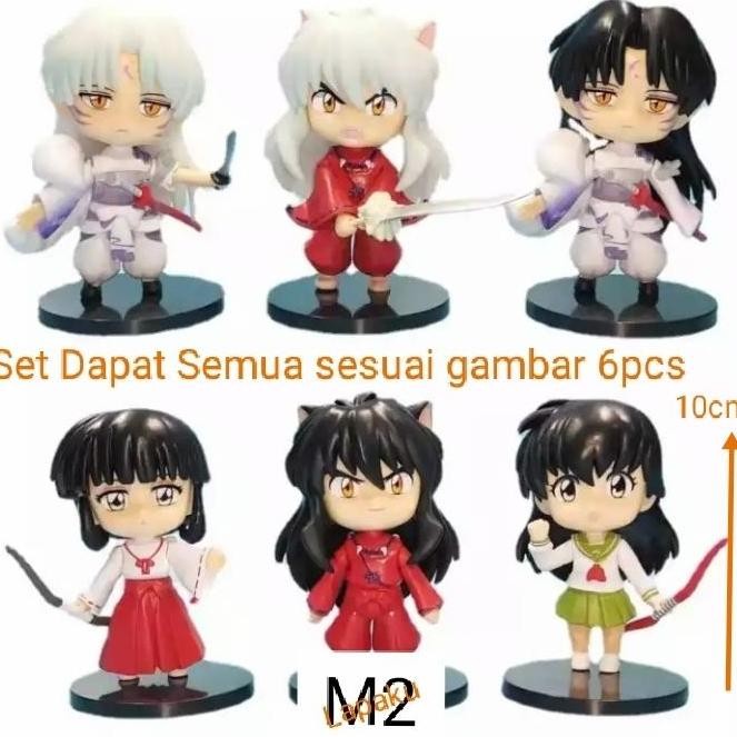 Baru ACTION FIGURE INUYASHA KAGOME SESSHOMARU KIKYO SET 6PCS lapaku72 Kualitas Baik