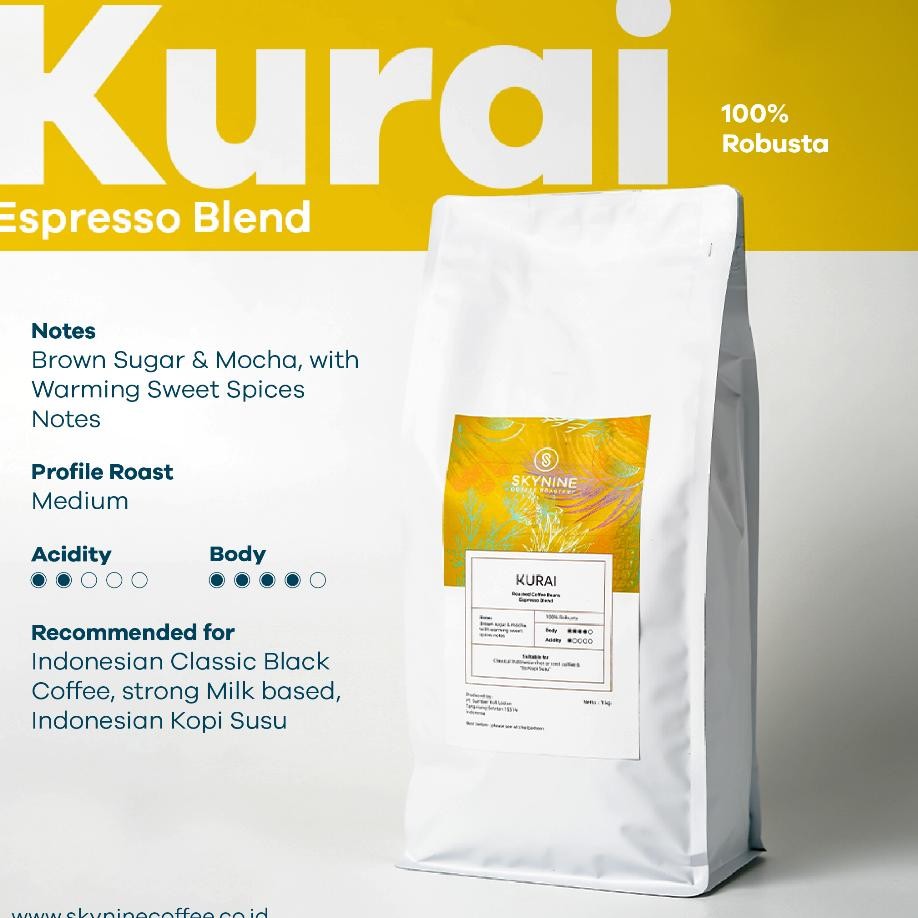

Kopi Robusta Kurai Blend Espresso 1Kg