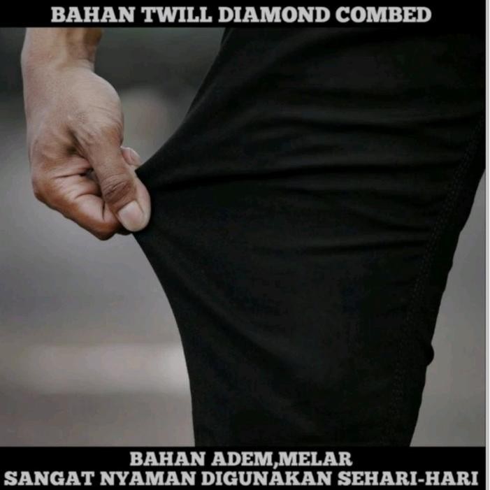 [Kain Melar] Celana Chinos Panjang Slim Fit Pria Dewasa Pinggang Karet Rip Kolor Distro Bahan Stretc