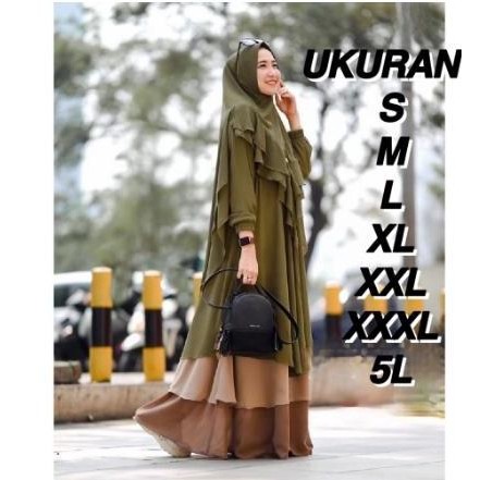 L458 New Gamis Set Hijab Jumbo Ld 120 130 140 Havana Syari S M L Xl Xx