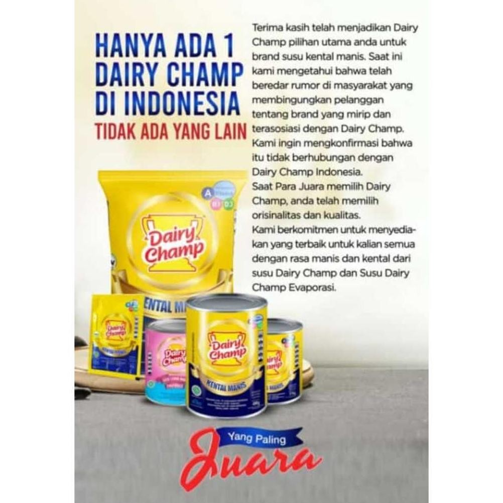 

Promo..!!! Susu Krimer Kental Manis Skm Dairy Champ Bantal 2,5 Kg Tr24