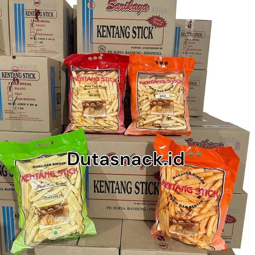

1 Karton Stick Kentang Premium Sarikaya Isi 4 Karung - Gurih By Dutasnack.Id
