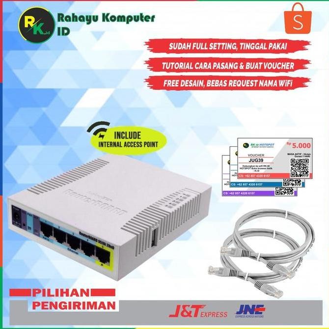 Mikrotik Rb951Ui-2Hnd Full Setting Wifi Hotspot Sistem Voucher New Stok