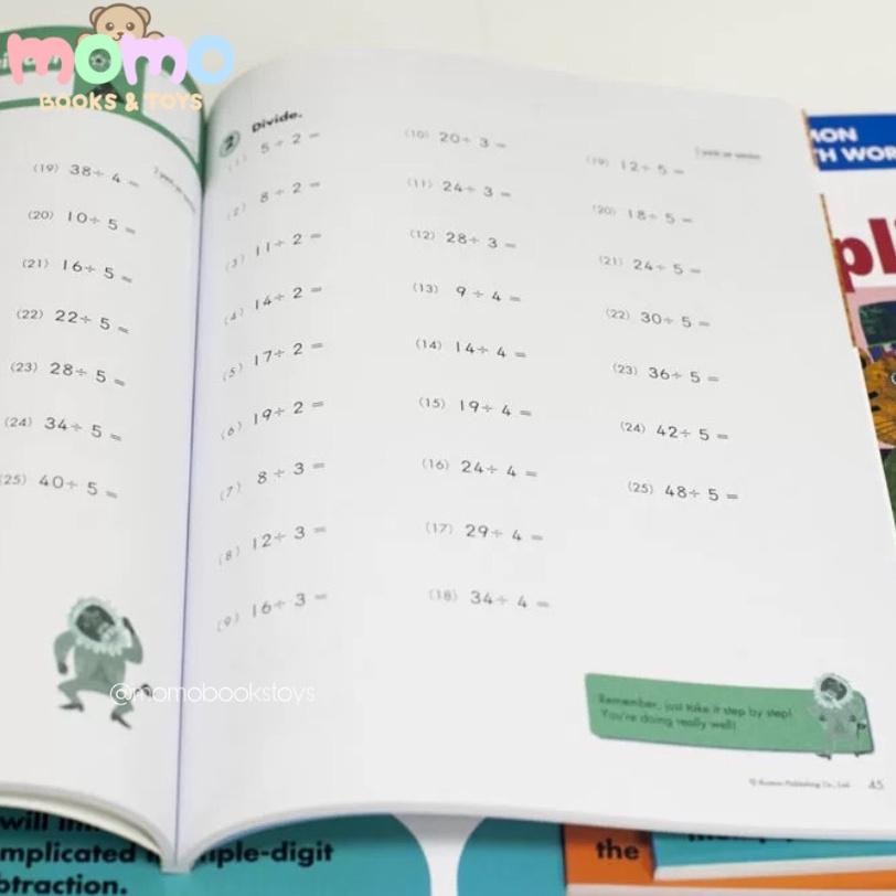 JH8 [MOMO] KUMON Math Workbook Grade 1 2 3 4 | Buku Matematika Substraction Addition Multiplication 