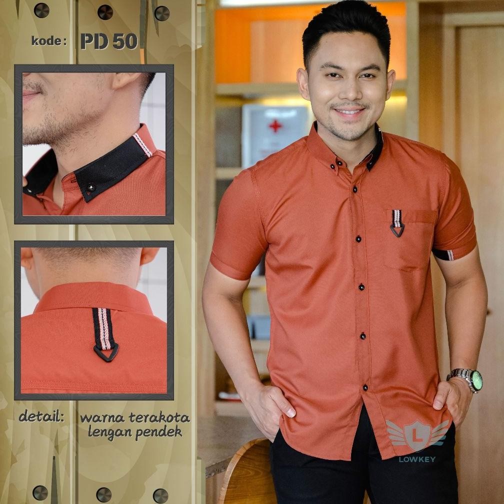 Kemeja Pria Slimfit  Lowkey  Premium Pd 50 | Hem Atasan Kemeja Baju Laki-Laki/Cowok Slimfit