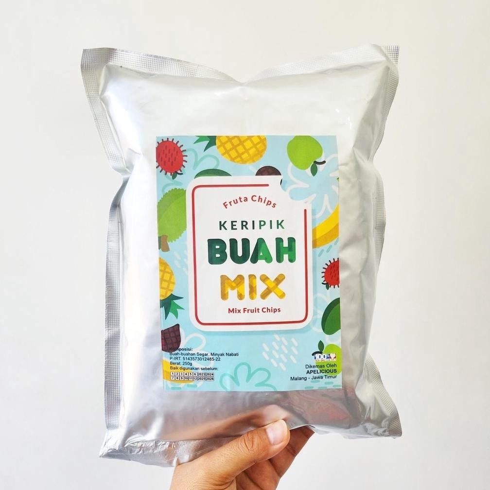 

fh-46 HRN-813 APELICIOUS KERIPIK BUAH MIX 250g (MIX 6 BUAH) / KERIPIK BUAH SAYUR MIX 350g Fruta Apelicious Murah Premium