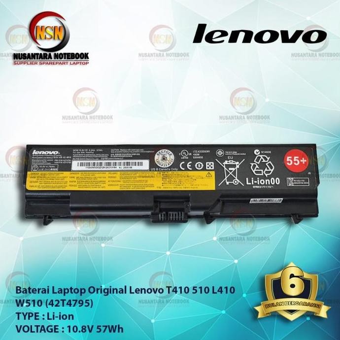 Baterai Original For Thinkpad T410 T410I T420 T420I T510 4.68Mah New Stok