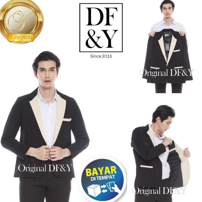 Yarrafa Jas Blazer Pria Matrix Model Terpopuler Slimfit Formal Casual Korea Style Df&Y Bahan Untuk A