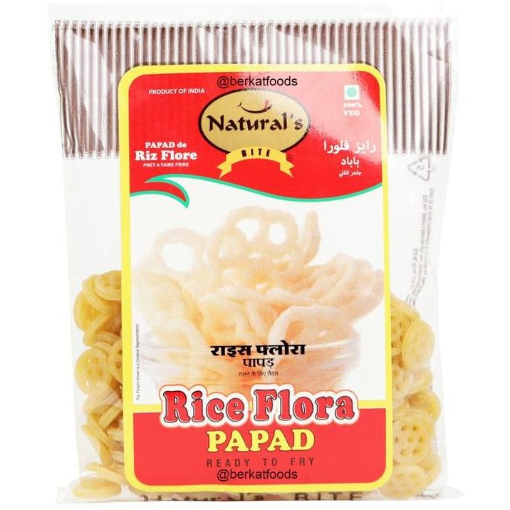 

:>:>:>:>] Rice Flora Papad Fryum Natural's Bite / Kerupuk Mentah India Vegetarian Ready To Fry Naturals Flower