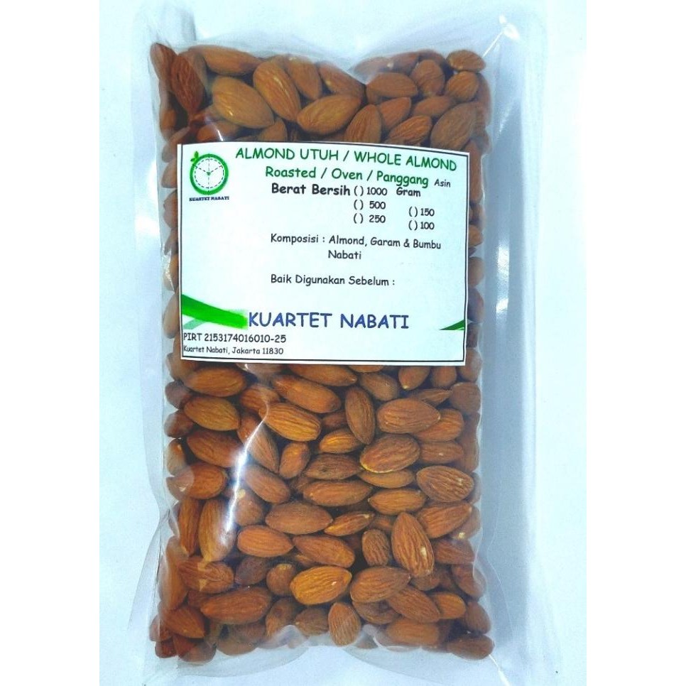 

500gr roasted almond premium kacang almond panggang kupas size besar termurah
