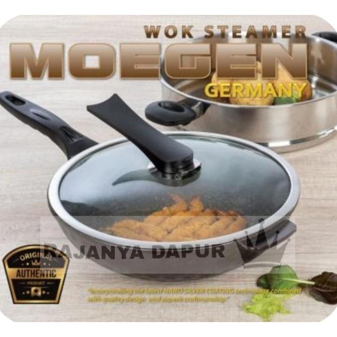 Siap Kirim Panci Wok Pan New YEOBO Korea Granite Orange 30cm + Steamer Stainless