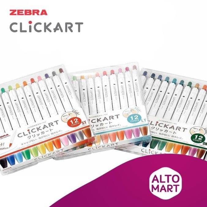 

Zebra ClickArt Marker 0.6mm Fineliner 1 Set 12 Warna Warni Spidol
