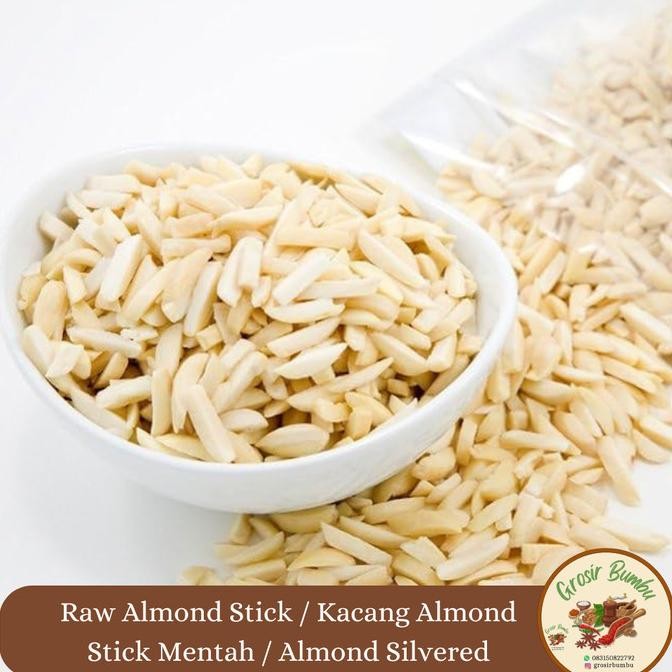 

raw almond stick 500gr / kacang almond stick mentah / almond silvered termurah