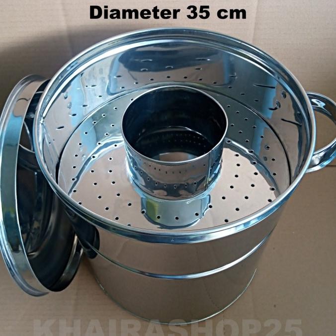 Siap Kirim Panci dandang bakso kukus rebus ukuran 35 cm stainless