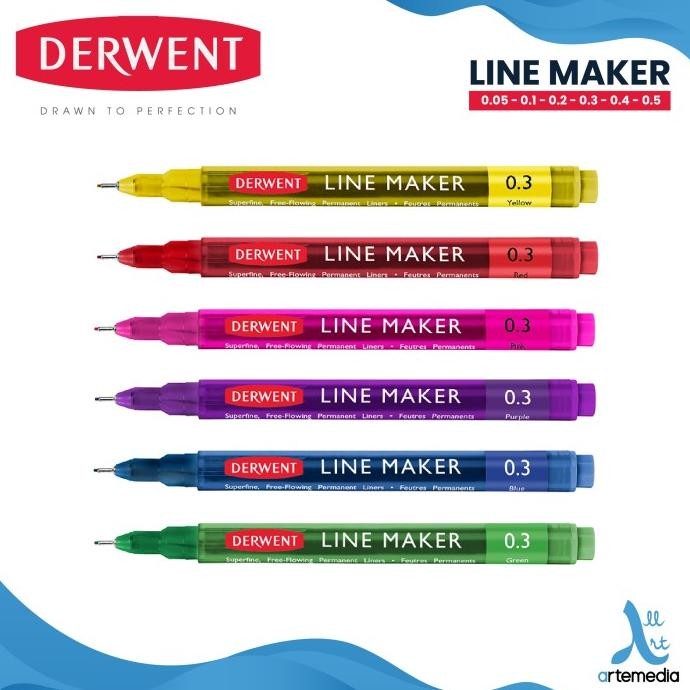 

Drawing Pen Derwent Line Maker Pigment Ink Pulpen Gambar Stok Terbatas