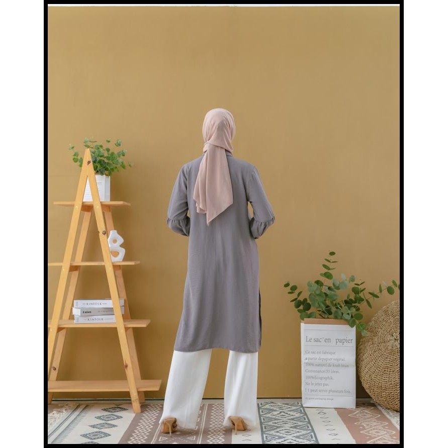 Harga Termurah Maula Hijab Tunik Crinkle Lengan Balon Terbaru Best Seller