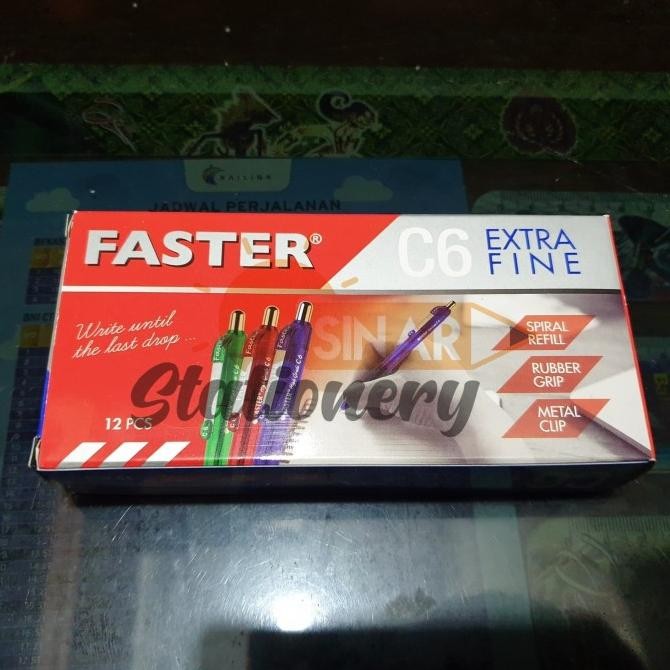 

Produk Baru!! Pulpen c6 faster biru 1pak isi 12pc